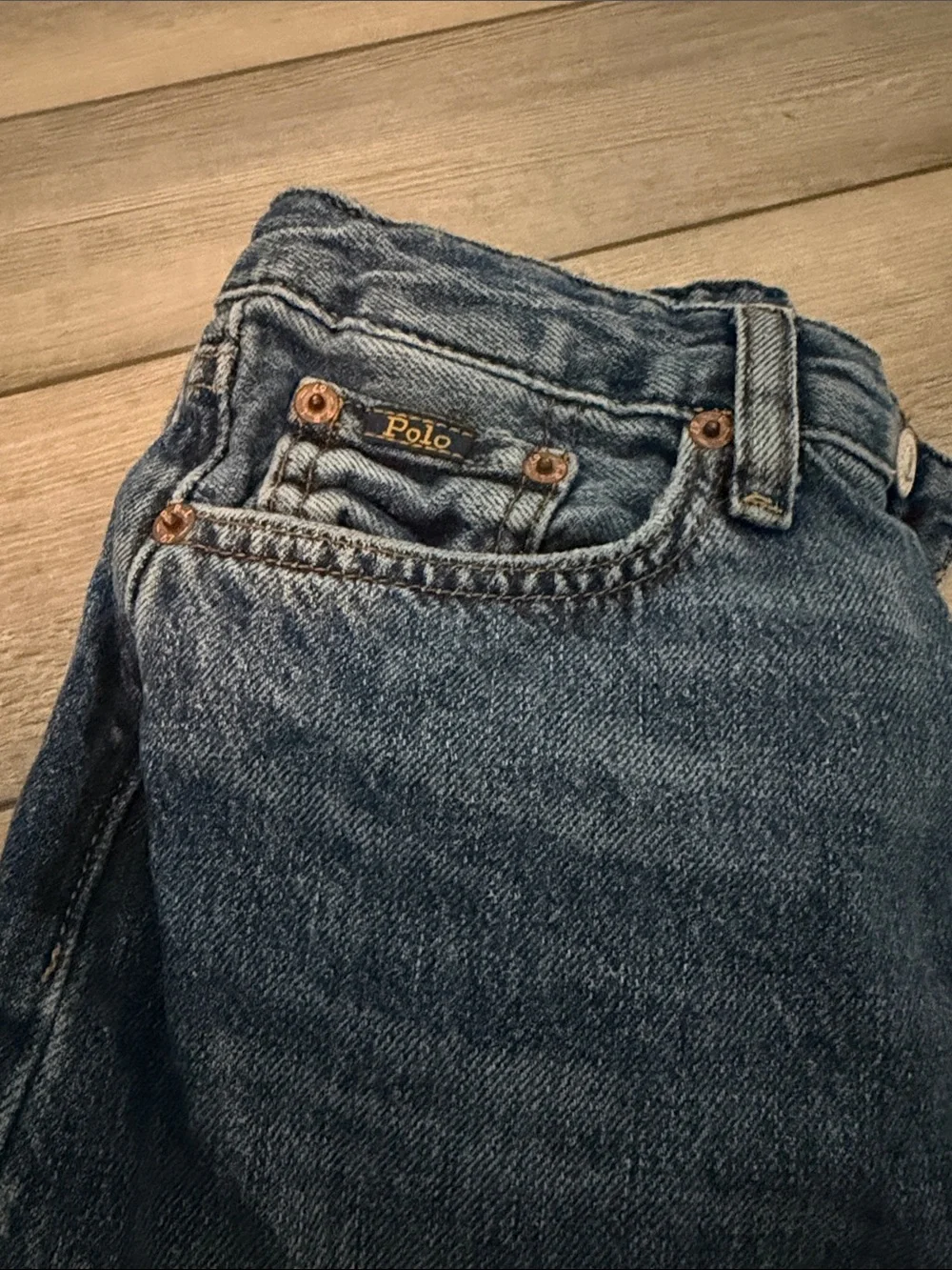 Ralph Lauren Men's Straight Denim Jeans in Blue Wash